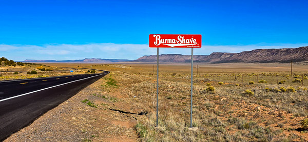 Route 66 Burma Shave signs